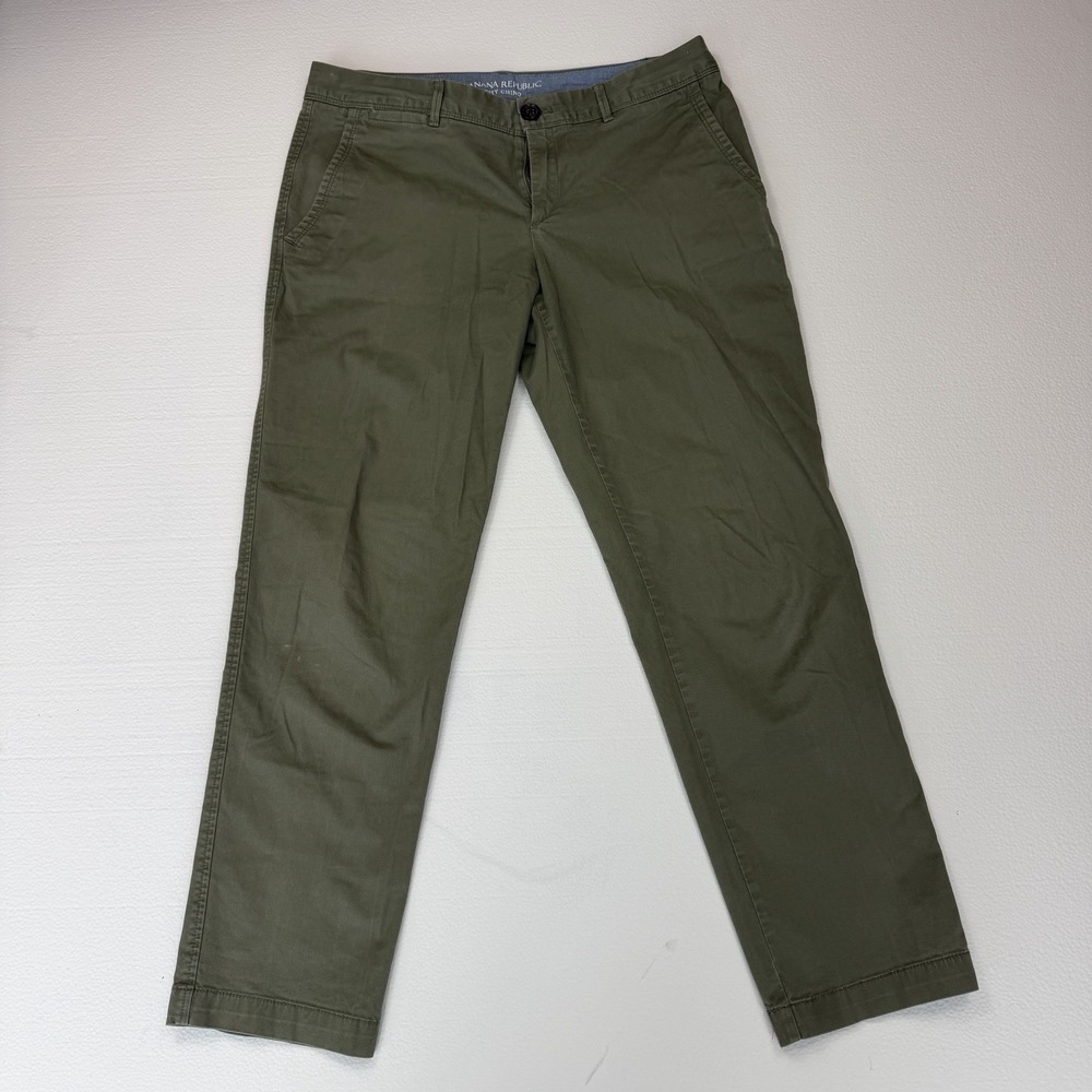 BANANA REPUBLIC City Chino Women's 6 Cotton Olive Green Classic Pants Preppy